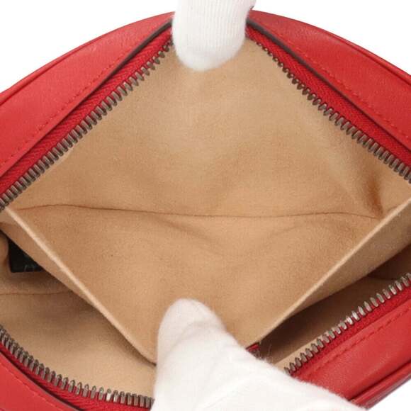 GUCCI Red Leather GG Marmont Fanny Pack - Picture 10 of 14